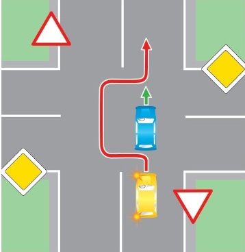Обгон на нерегулируемом перекрестке при движении по дороге, не являющейся главной.