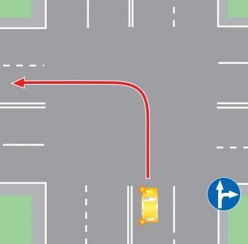 поворот налево в нарушении требований,предписанных дорожными знаками.